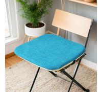(Only includes the seat cushion no other items) Memory Foam Square Chair Cushions with Zipper Non-Slip Velvet Dining Seat Pads 45x45 cm Comfortable Garden Cushions 6-Pack for Home & Outdoor Use
