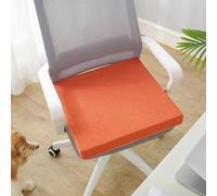 (Only includes the seat cushion no other items) Outdoor Floor Cushion - Thick Raised Seat Pad for Seniors Washable Cover Non-Slip Garden Chair Cushion Extra Comfort Orange 45x45x5cm