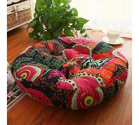 (Only includes the seat cushion no other items) Outdoor Lounge Cushion Ethnic Style 55x55x10cm Comfortable Chair Pad for Dining Garden Office Floor Seating Thick Seat Cushion for Kitchen Chairs