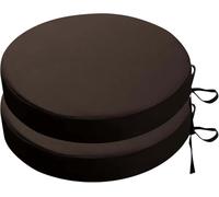 (Only includes the seat cushion no other items) Outdoor Round Chair Cushions Set of 2 Waterproof Non-Fading with Ties for Patio Furniture Brown 45x5cm - Perfect for Garden and Deck Decor