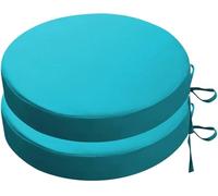 (Only includes the seat cushion no other items) Outdoor Round Waterproof Cushion Set for Patio Furniture - Non-Fading Ties Included Sky Blue (45x5cm 2pcs) - Perfect for Garden and Balcony Decor