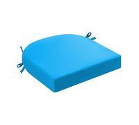 (Only includes the seat cushion no other items) Outdoor U-Shaped Chair Cushion 40x40cm Non-Slip Dining Room Pillow with Ties Indoor/Outdoor Use Blue Comfortable Seat Pad for Home 48x48x8cm (1pc)