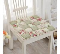 (Only includes the seat cushion no other items) Patchwork Seat Cushion with Ties Lace Square Anti-Slip Cushion for Home Office Kitchen Dining Room (2pcs 16x16 inch Green) - Comfortable & Stylish