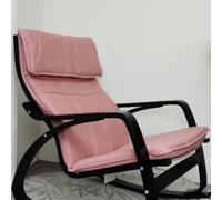 (Only includes the seat cushion no other items) Replacement Cushion for Poang Chair Multicolor Cotton Fabric Cover Thick Removable Seat Cushion for Poang Armchair Comfortable Soft Pink Upholstery