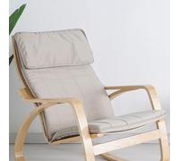 (Only includes the seat cushion no other items) Replacement Cushion for Poang Chair Multicolored Thick Cotton Fabric Cover Removable Soft Cushion for Armchair Gray Seat Pad for Comfortable Seating