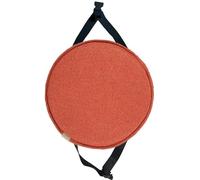 (Only includes the seat cushion no other items) Round Non-Slip Stool Cushion 33cm - Pack of 1/2/4 Comfortable Dining Chair Pads with Ties Gold Orange Color for Kitchen & Dining Room Decor