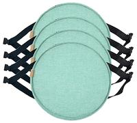 (Only includes the seat cushion no other items) Round Stool Cushion Non-Slip Seat Pads for Kitchen Chairs 30-45cm Set of 1/2/4 Comfortable Cushioning for Bar Stools Green Color & Easy to Clean
