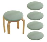 (Only includes the seat cushion no other items) Round Stool Cushions 4-Pack Non-Slip Dining Chair Cushions with Ties 40cm (15.7 inches) High Seat Pads Comfortable Green Cushions for Chairs