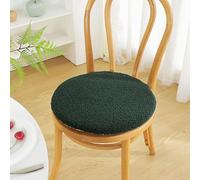 (Only includes the seat cushion no other items) Round Velvet Corduroy Cushion Soft Quilted Seat Pad 35CM Anti-Slip Zippered Dining Chair Pillow Indoor/Outdoor Garden Decor Set of 1 Green Color