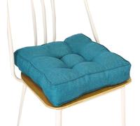 (Only includes the seat cushion no other items) Set of 4 Square Cushions for Dining Chairs Black Color Indoor/Outdoor Use Comfortable 10cm Thick Seat Pads for Kitchen & Garden (Chairs Not Included)