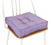 (Only includes the seat cushion no other items) Set of 4 Square Cushions for Dining Chairs - Comfortable Black Indoor/Outdoor Seat Pads 10cm Thick Perfect for Kitchen and Garden (Chairs Not Included)