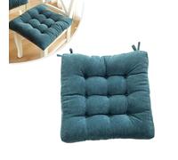 (Only includes the seat cushion no other items) Square Velvet Chair Cushion 40x40cm - Dark Green Indoor/Outdoor Seat Pad with Ties for Balcony Patio & Garden - Comfortable Cushions for Home Decor