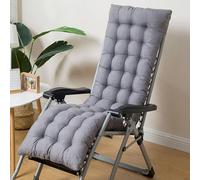 (Only includes the seat cushion no other items)Thick Outdoor Lounge Chair Cushion Soft Breathable Fabric Recliner Pillow for Garden & Indoor Use Long 100x40 cm Gray Comfortable Seat Pad for Relaxation