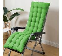 (Only includes the seat cushion no other items) Thick Outdoor Lounge Chair Cushion - Soft Breathable Fabric for Reclining Garden Chair Long Design for Indoor/Outdoor Use Green 100 x 40 cm