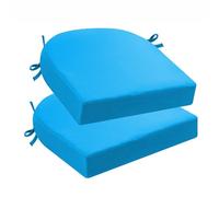 (Only includes the seat cushion no other items) U-Shaped Outdoor Chair Cushions 40x40cm Non-Slip Seat Pads with Ties for Indoor & Outdoor Use 43x40x8cm Blue Set of 2 Perfect for Dining & Living Room