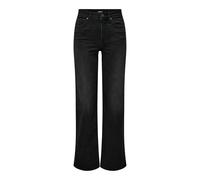 ONLY Jeans Wide Leg High Rise Stretch Denim Basic Long Pants ONLMADISON, Colours:Black, Size:S / 32L, Leg Length:L32