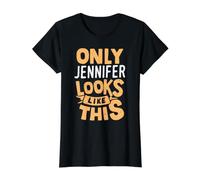 Only Jennifer Looks Like This Funny Jennifer Name Value Graphic T-Shirt, Women, Black, L