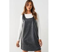 Only Josie Faux Leather Dress Mini Dress, Black, Size S, Women Black