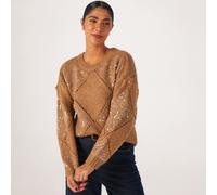 Only Kansas Sequin Detail Knitted Jumper GREY EXTRA SMALL