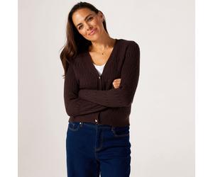 Only Katia Cable Button Detail Cardigan BEIGE EXTRA SMALL