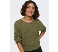 Only Katia Crotchet Knitted Jumper BLACK 2XL