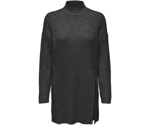 Only 'Katia' Longline Rib Knit Jumper Dark Grey Marl