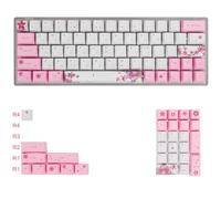(Only Keycaps) Sakura 60% PBT Keycaps Set OEM for MX Switches Mechanical Keyboard ANSI Layout Compatible with GH60 RK61/ALT61/Annie/poker GK61 GK64 (Korean)
