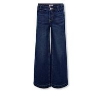 Only Kids Girls Comet Wide Leg Jeans, Dark Blue, Size Age: 10 Years Dark Blue
