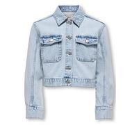 Only Kids Girls Cropped Denim Jacket, Light Blue Denim, Size 9 Years Light Blue Denim