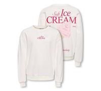 Only Kids Girls Ice Cream Back Print Sweat, Cloud Dancer, Size Age: 7-8 Years Cloud Dancer