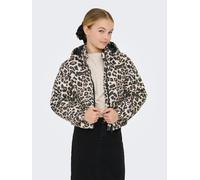 Only Kids Girls Leopard Print Padded Jacket, Beige, Size 13 Years Beige