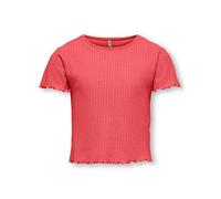 Only Kids Girls Nella Ribbed T-Shirt, Dubarry, Size Age: 5-6 Years Dubarry