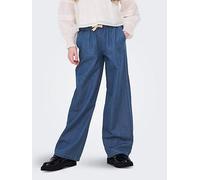 Only Kids Girls Palazzo Denim Trousers, Medium Blue Denim, Size Age: 6 Years Medium Blue Denim
