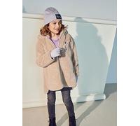 Only Kids Girls Sherpa Hooded Jacket - Beige, Beige, Size 12 Years Beige