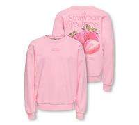 Only Kids Girls Strawberry Back Print Sweat, Romance Rose, Size Age: 13-14 Years Romance Rose