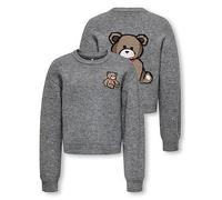 Only Kids Girls Teddy Knitted Jumper, Grey, Size Age: 9-10 Years Grey