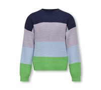 Only kids ONLY Girl's Kogsandy L/S Stripe Pullover KNT Noos Knitted Jumper, Island Green/Stripes:Dress Blues/Lavendula/Angel Falls, 134/140 cm