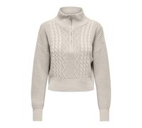ONLY Onldoritta Ls Cable Zip High Neck KNT, Pumice Stone, XS