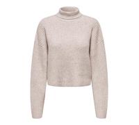 ONLY Women's Knit Sweater Turtleneck Long Sleeve Deep Shoulders Regular Fit, Colours:Brown-4, Size:S