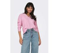 Only Knitted V-Neck Jumper Pink Lady