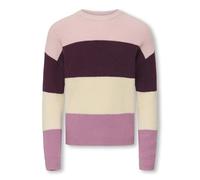 ONLY Kogsandy KNT Noos L/S Stripe Pullover, Mauve Wine, 134-140