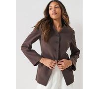 Only Lamina Long Sleeve Button Front Blazer, Brown, Size 38, Women Brown