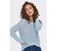 ONLY Women's Basic Knit Sweater Solid Color Knit Stretch Jumper Long Sleeve Crewneck Top ONLGEENA, Colours:Light-Blue, Size:S