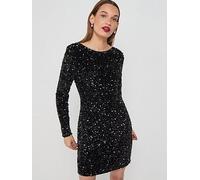Only Long Sleeve Sequin Dress, Black, Size Xs, Women Black