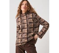 Only Louise Long Sleeve Check Jumper, Brown, Size M, Women Brown