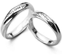 Only Love You His & Hers Couples Matching Rings Sterling Silver S925 Endless Love Wedding Engagement Promise Ring Bridal Set Eternity Finger Band Fashion Jewelry Gifts Adjustable