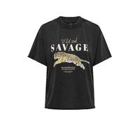 Only 'Lucy' Tiger Print T-Shirt Black Print