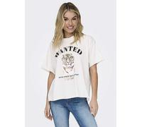 Only 'Lucy' Tiger Print T-Shirt Cloud Dancer