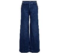 Only Madison High Waisted Button Wide Jeans - 27/32, DARKBLUE