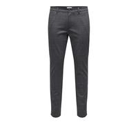 Only Mens Plaid Slim Five Pocket Chinos in Demitasse - Brown - Size 29W/34L